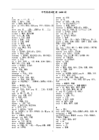 中考英语词汇表(1600词汇+词组)