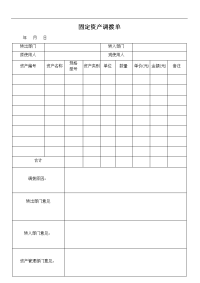 固定资产调拨单