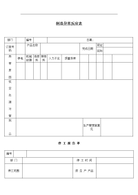 制造异常反应表