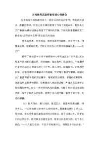 乡村教师高级研修培训心得体会