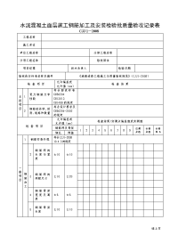 水泥混凝土面层施工钢筋安装工程检验批质量验收记录表