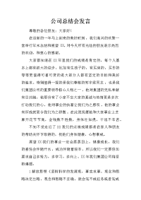 公司总结会发言