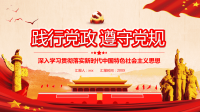 党政风践行党的章程遵守党的规则深入学习贯彻落实新时代中国特色社会主义思想PPT模板