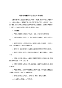 经营管理科科长安全生产责任制