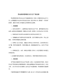 劳动组织管理员安全生产责任制