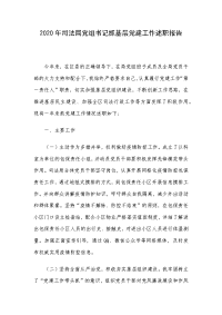 2020年司法局党组书记抓基层党建工作述职报告