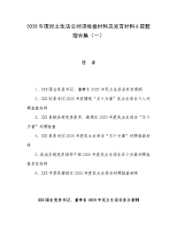 2020年度民主生活会对照检查材料及发言材料6篇整理合集