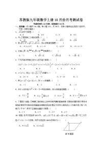 江苏省无锡市九年级10月份月考数学试题