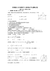 2020年苏科版九年级数学上册期末复习测试题