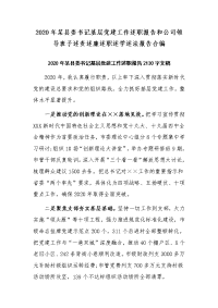 2020年某县委书记基层党建工作述职报告和公司领导班子述责述廉述职述学述法报告合编