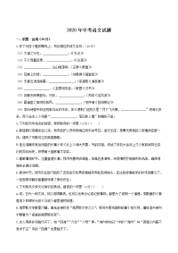 2020年初中毕业学业统一考试语文试卷（2020年中考语文考试测试题）