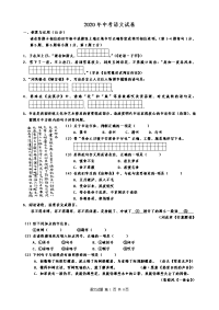 2020年中考语文试卷(真题卷)