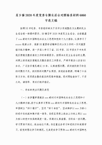 某乡镇2020年度党委专题生活会对照检查材料Word版范文稿