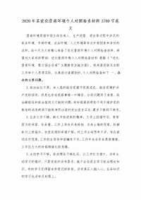 2020年某优化营商环境个人对照检查材料Word版范文