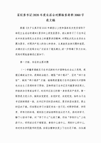 某纪委书记2020年度生活会对照检查材料Word版范文稿