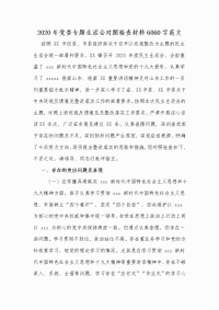 2020年党委专题生活会对照检查材料Word版范文