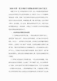 2020年第一党支部班子对照检查材料Word版范文