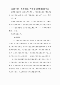 2020年第一党支部班子对照检查材料Word版文