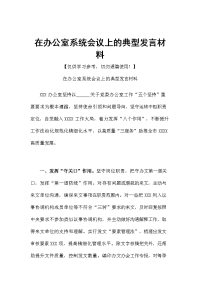 在办公室系统会议上的典型发言材料