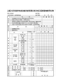 上插入式引锭杆收送及脱引锭装置安装分项工程质量检验评定表