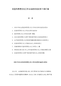 在宣传思想文化工作会议的交流发言9篇汇编