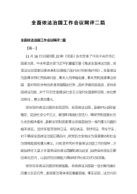 全面依法治国工作会议网评二篇