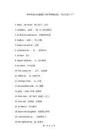 高考英语必须掌握的340条高频词组