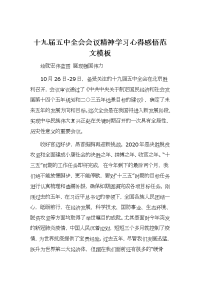 十九届五中全会会议精神学习心得感悟范文模板