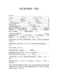 单位基本情况一览表