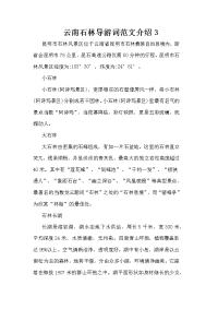 云南石林导游词范文介绍3