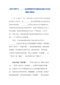 党员干部学习法治思想和中央全面依法治国工作会议精神心得体会