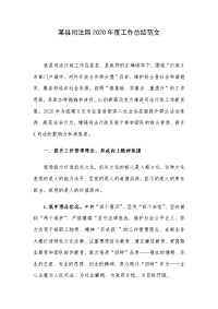 某县司法局2020年度工作总结范文