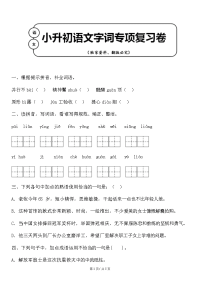 板块6  部编版小升初语文字词专项综合复习（答案位于文档末） (20)