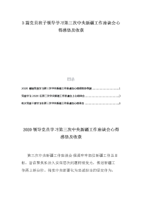 3篇党员班子领导学习第三次中央新疆工作座谈会心得感悟及收获