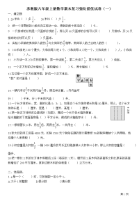 六年级上册数学试题-期末复习强化提优试卷（一）（含答案）苏教版