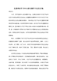 党委理论学习中心组专题学习会发言稿