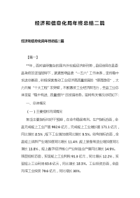 经济和信息化局年终总结二篇