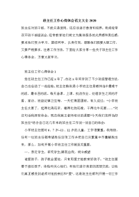 班主任工作心得体会范文大全2020