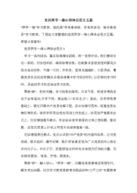 党员两学一做心得体会范文五篇