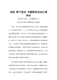 法院 两个坚持 专题教育活动心得体会