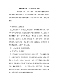 导购销售个人工作总结范文2020