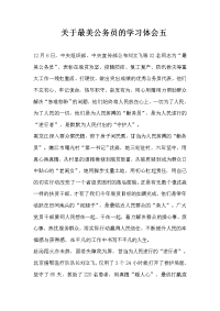 关于最美公务员的学习体会五