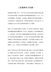 工匠精神学习有感一