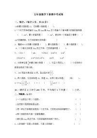 新人教版五年级数学下册期中试卷 (8)