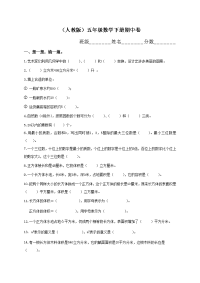 人教版小学五年级下册数学期中试卷 (14)