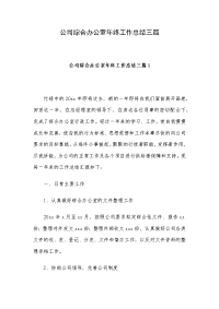 公司综合办公室年终工作总结三篇