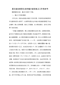 某住建局督查住房和城乡建设重点工作供参考