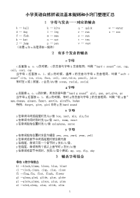 小学英语自然拼读法基本规则和小窍门整理汇总