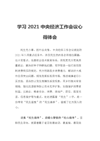 学习2021中央经济工作会议心得体会