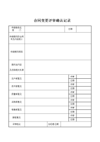 合同变更评审确认表